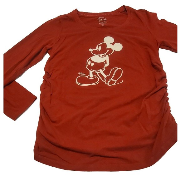 Disney Motherhood Maternity Mickey Mouse Long Sleeve T Shirt Sz L - Picture 3 of 10